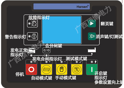 柴油发电机组控制面板操作图解