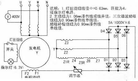 柴油发电机实物接线图